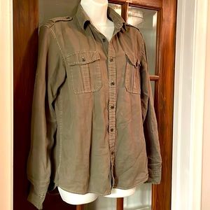 MICHAEL by Michael Kors Army Green 2-pocket button down shirt - size small